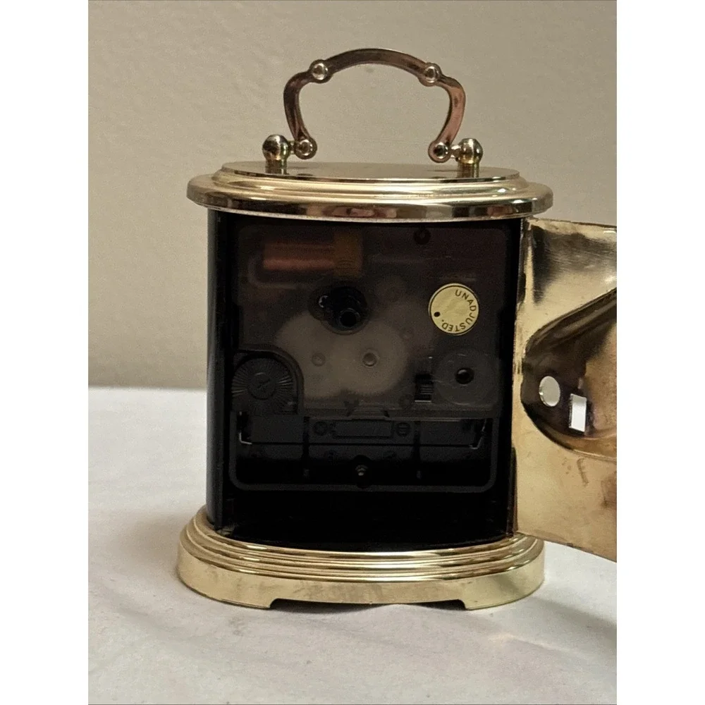 Seth Thomas Brass Quartz Black Gold Alarm Desk Clock Promise 307 Vintage Tested
